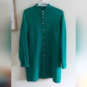 Special.edition 100 percent wool Emerald green button up cardigan.